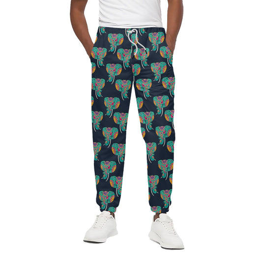 Indian Tribal Elephant Pattern Print Cotton Pants