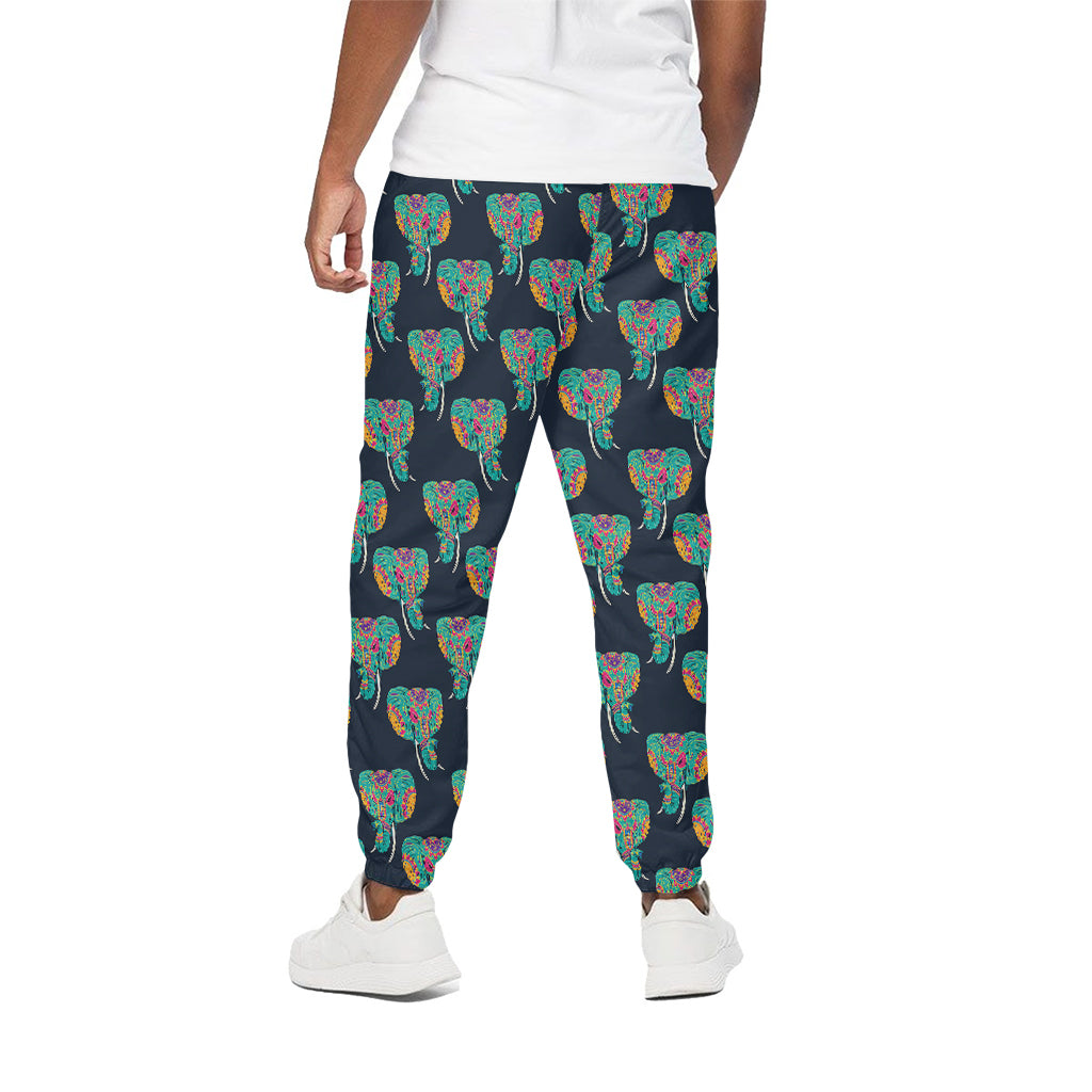 Indian Tribal Elephant Pattern Print Cotton Pants