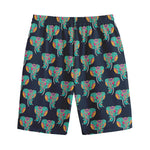 Indian Tribal Elephant Pattern Print Cotton Shorts