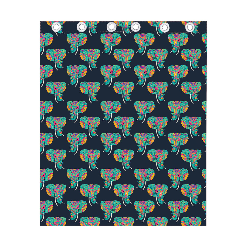 Indian Tribal Elephant Pattern Print Curtain