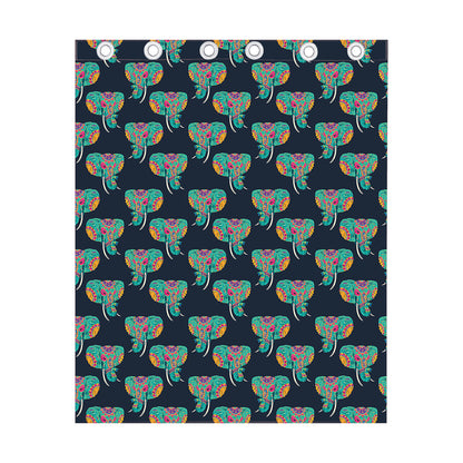 Indian Tribal Elephant Pattern Print Curtain