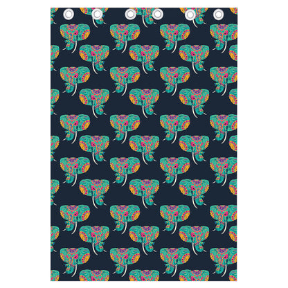 Indian Tribal Elephant Pattern Print Curtain