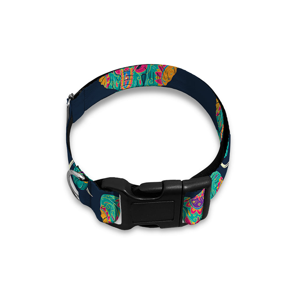 Indian Tribal Elephant Pattern Print Dog Collar