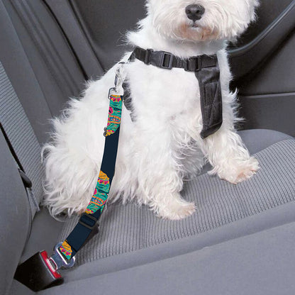Indian Tribal Elephant Pattern Print Dog Seat Belt