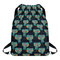 Indian Tribal Elephant Pattern Print Drawstring Backpack