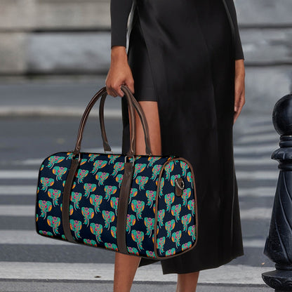 Indian Tribal Elephant Pattern Print Duffle Bag
