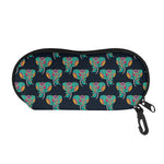Indian Tribal Elephant Pattern Print Glasses Case