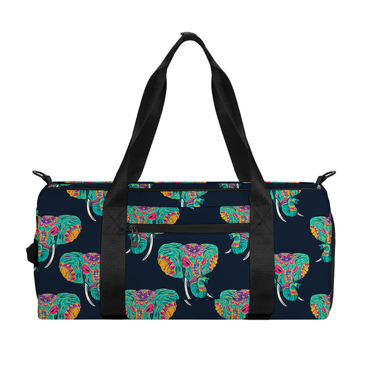 Indian Tribal Elephant Pattern Print Gym Bag