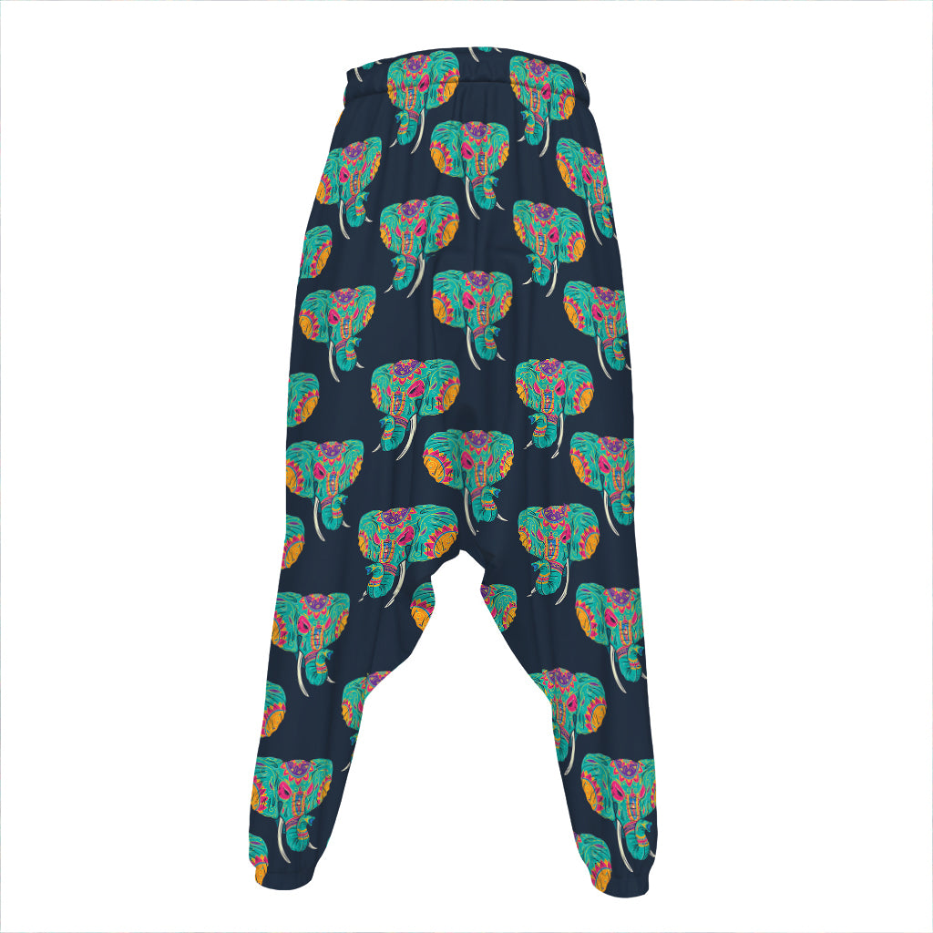 Indian Tribal Elephant Pattern Print Hammer Pants