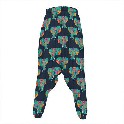 Indian Tribal Elephant Pattern Print Hammer Pants