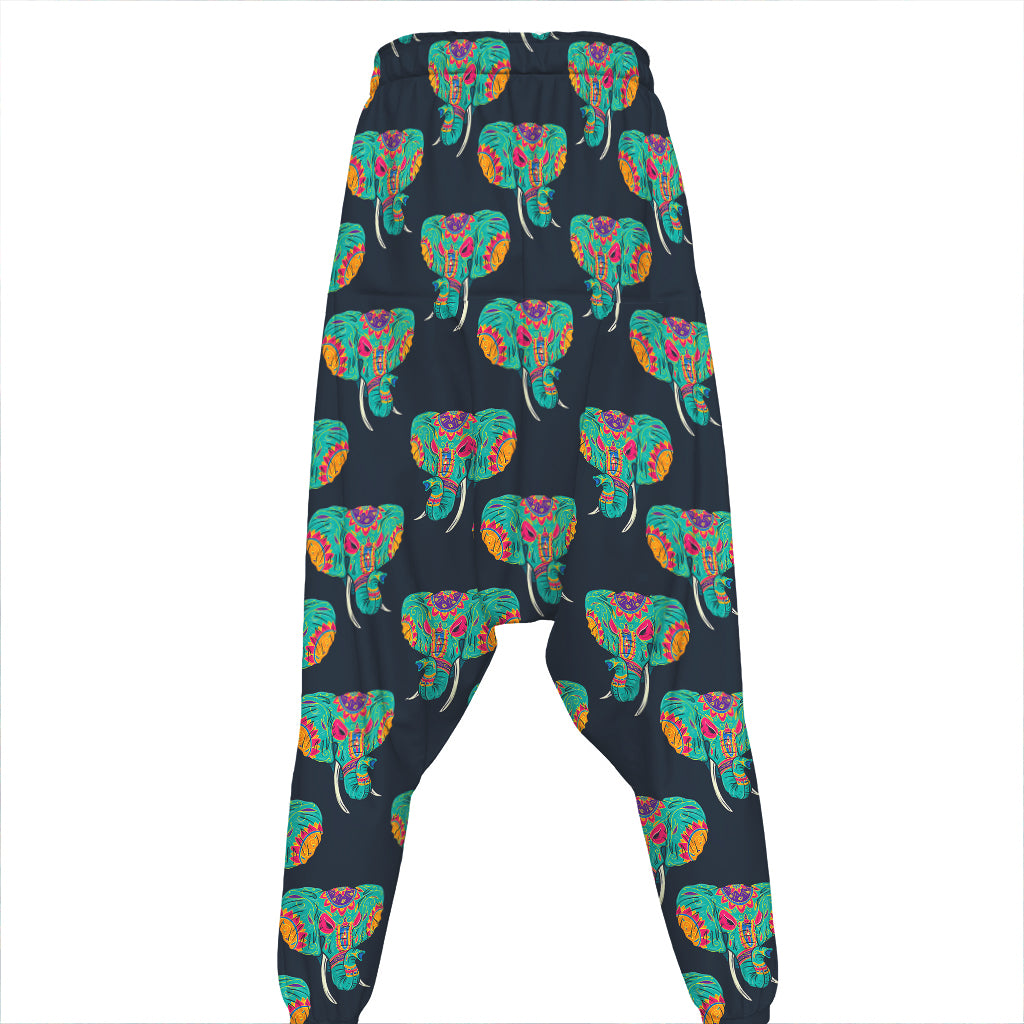 Indian Tribal Elephant Pattern Print Hammer Pants