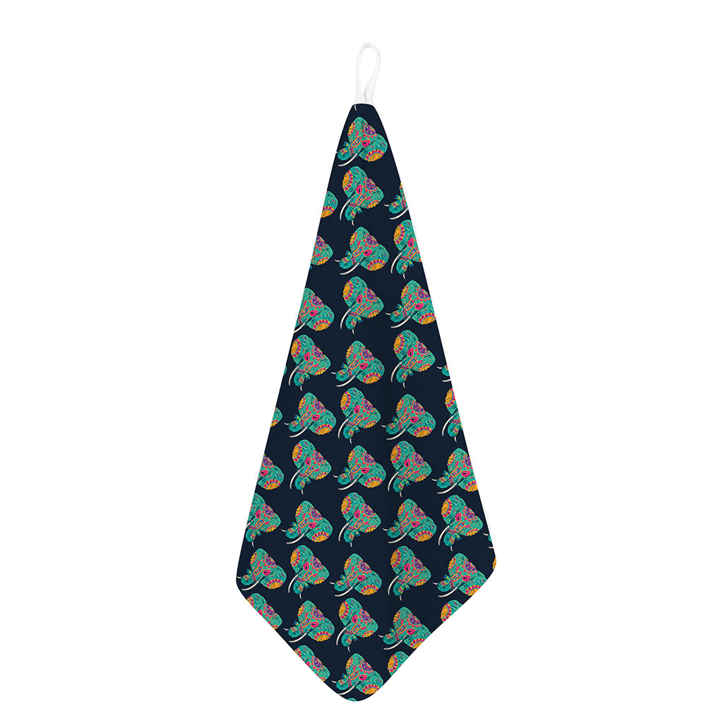 Indian Tribal Elephant Pattern Print Hand Towel