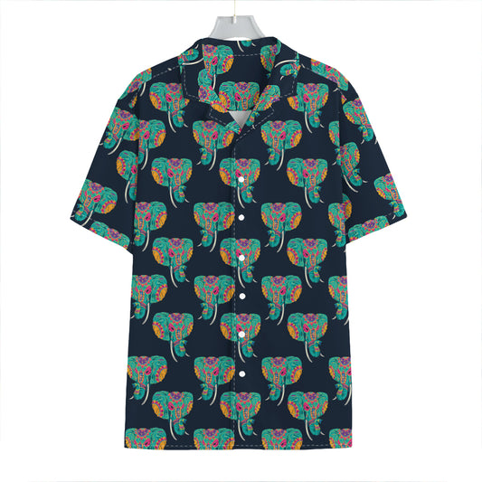 Indian Tribal Elephant Pattern Print Hawaiian Shirt