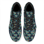 Indian Tribal Elephant Pattern Print High Top Leather Sneakers