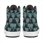 Indian Tribal Elephant Pattern Print High Top Leather Sneakers