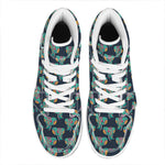 Indian Tribal Elephant Pattern Print High Top Leather Sneakers