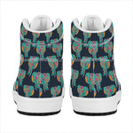 Indian Tribal Elephant Pattern Print High Top Leather Sneakers