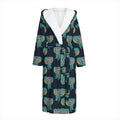 Indian Tribal Elephant Pattern Print Hooded Bathrobe
