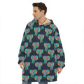 Indian Tribal Elephant Pattern Print Hoodie Blanket