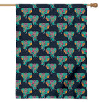 Indian Tribal Elephant Pattern Print House Flag