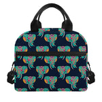 Indian Tribal Elephant Pattern Print Insulated Lunch Bag