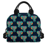 Indian Tribal Elephant Pattern Print Insulated Lunch Bag