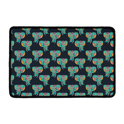 Indian Tribal Elephant Pattern Print Kitchen Mat