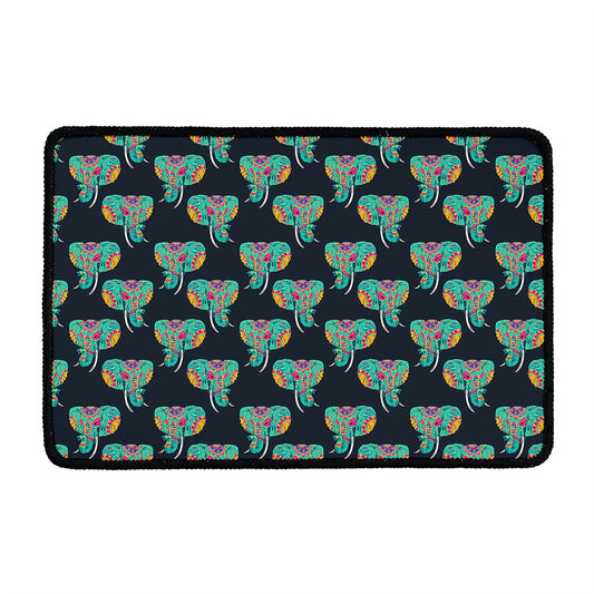 Indian Tribal Elephant Pattern Print Kitchen Mat