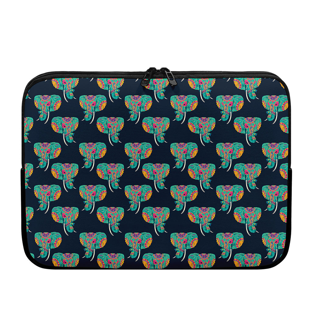 Indian Tribal Elephant Pattern Print Laptop Sleeve
