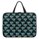 Indian Tribal Elephant Pattern Print Laptop Sleeve With Handle