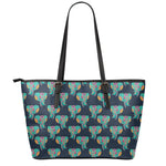 Indian Tribal Elephant Pattern Print Leather Tote Bag