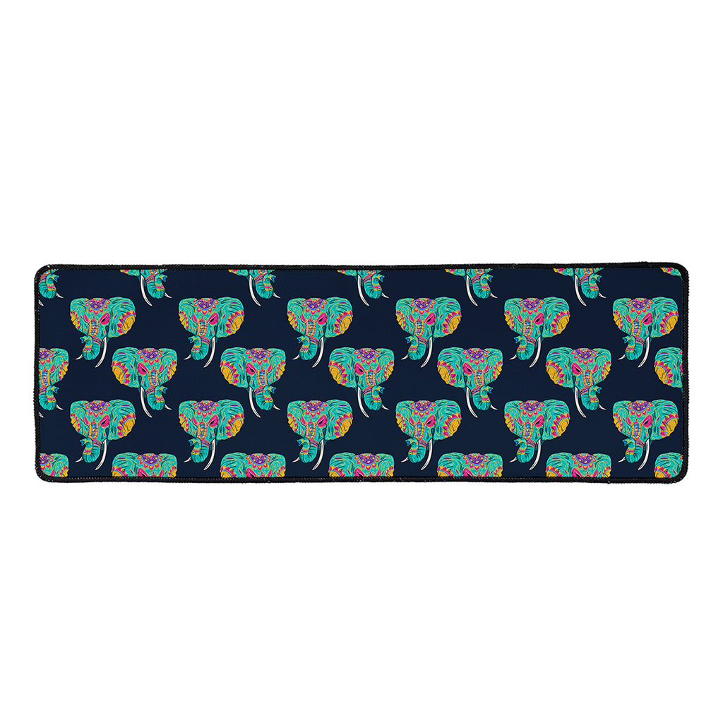 Indian Tribal Elephant Pattern Print Long Kitchen Mat