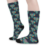 Indian Tribal Elephant Pattern Print Long Socks