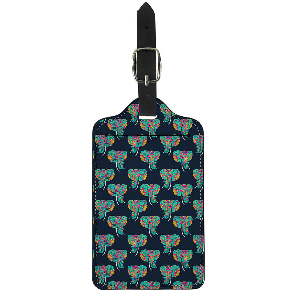 Indian Tribal Elephant Pattern Print Luggage Tag