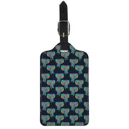 Indian Tribal Elephant Pattern Print Luggage Tag