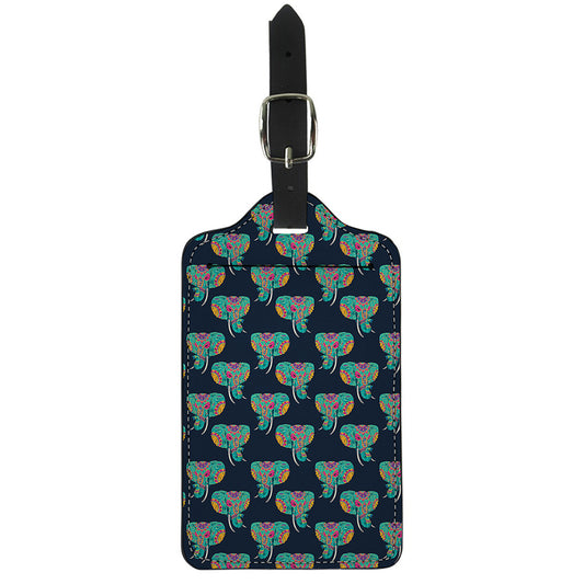 Indian Tribal Elephant Pattern Print Luggage Tag