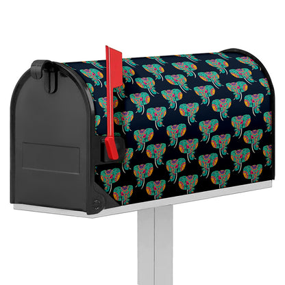 Indian Tribal Elephant Pattern Print Mailbox Cover