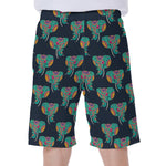 Indian Tribal Elephant Pattern Print Men's Beach Shorts