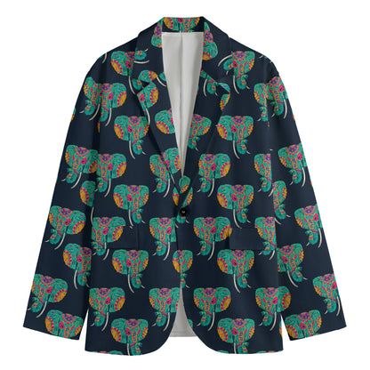 Indian Tribal Elephant Pattern Print Men's Blazer