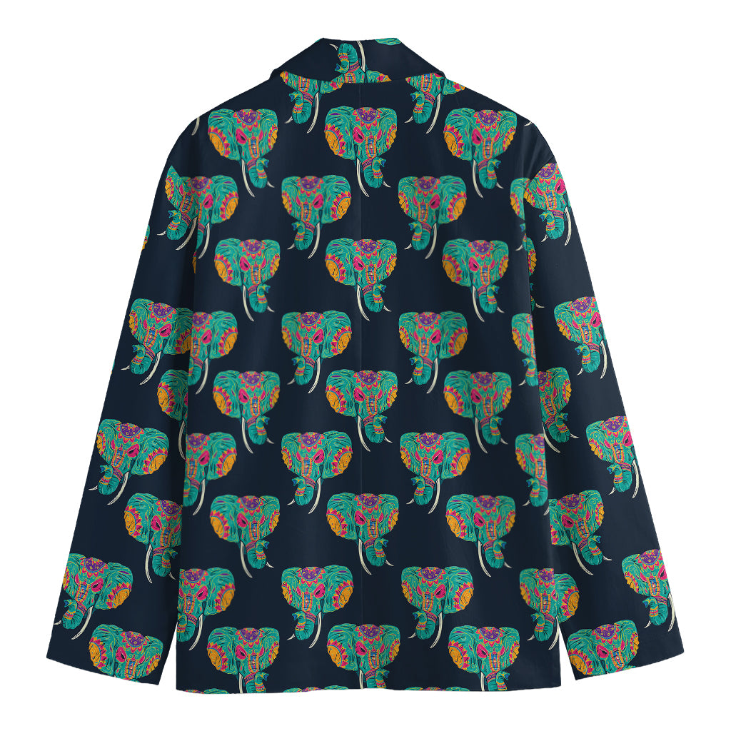 Indian Tribal Elephant Pattern Print Men's Blazer