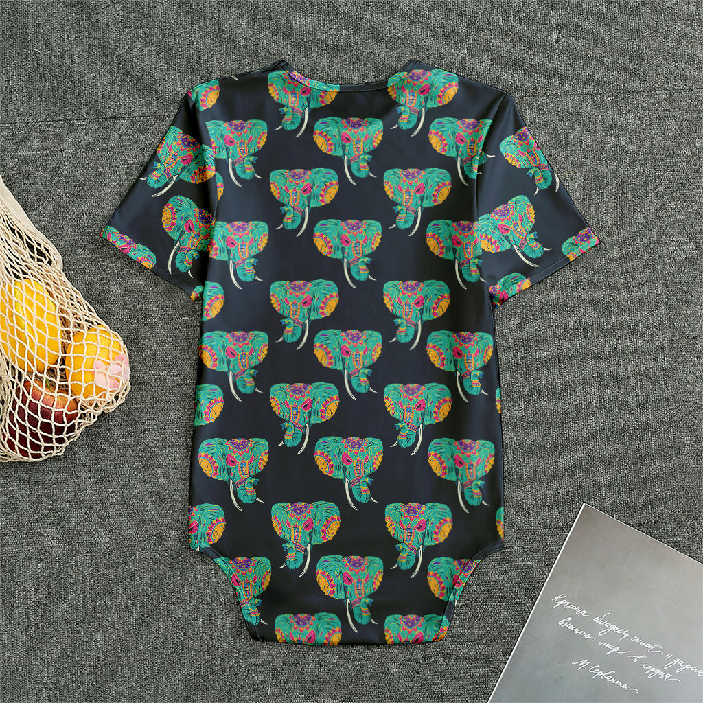 Indian Tribal Elephant Pattern Print Men's Bodysuit