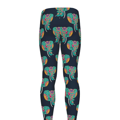 Indian Tribal Elephant Pattern Print Men's leggings