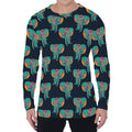 Indian Tribal Elephant Pattern Print Men's Long Sleeve T-Shirt