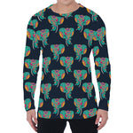 Indian Tribal Elephant Pattern Print Men's Long Sleeve T-Shirt