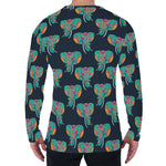 Indian Tribal Elephant Pattern Print Men's Long Sleeve T-Shirt