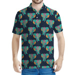 Indian Tribal Elephant Pattern Print Men's Polo Shirt