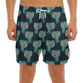 Indian Tribal Elephant Pattern Print Men's Split Running Shorts