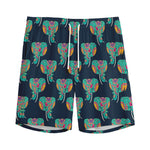 Indian Tribal Elephant Pattern Print Men's Sports Shorts