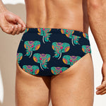 Indian Tribal Elephant Pattern Print Men's Swim Briefs