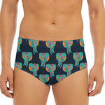 Indian Tribal Elephant Pattern Print Men's Triangle Swim Briefs